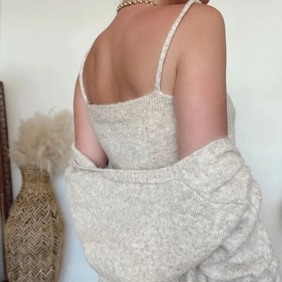 Floral Knit Cardigan Set Beige - New - Picture 4 of 9